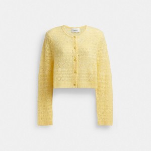 Coach Lace Knit Cardigan 黄色 | COH865997