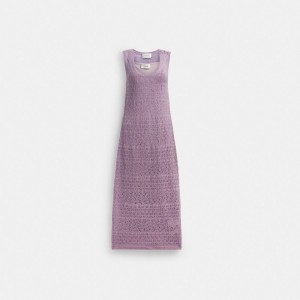Coach Lace Knit Dress 紫 | COH866063