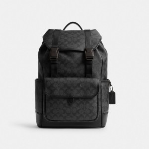 Coach League Flap Backpack In Signature Canvas グレー | COH865480