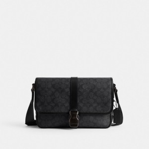 Coach League Messenger Bag In Signature Canvas グレー | COH866615
