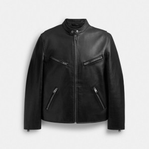 Coach Leather Racer 黒 | COH866858