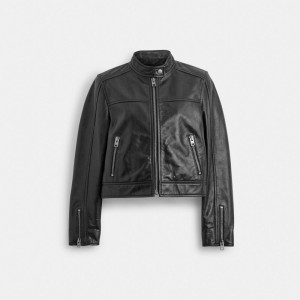 Coach Leather Racing Jacket 黒 | COH865928