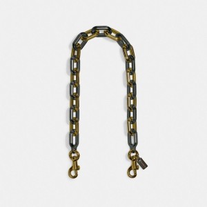 Coach Link Chain Strap 青 グレー | COH866441