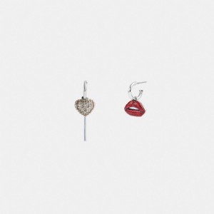 Coach Lollipop And Lips Mismatch Earrings シルバー カラー | COH866113