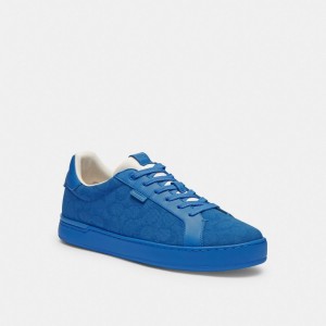 Coach Lowline Low Top Sneaker In Signature Canvas 青 | COH866814