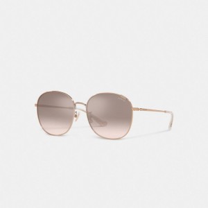 Coach Metal Round Sunglasses シルバー ピンク ピンク ゴールド | COH866400