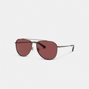 Coach Metal Windsor Pilot Sunglasses ボルドー | COH867065