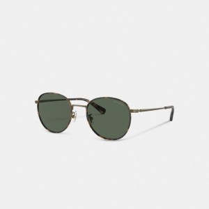 Coach Metal Windsor Round Sunglasses ゴールド | COH867061
