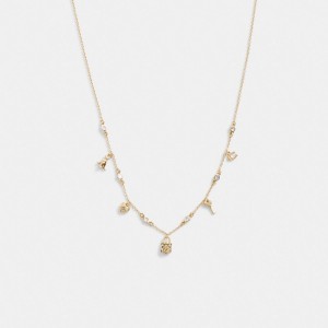 Coach Mini Iconic Charm Necklace ゴールド | COH866189