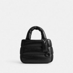Coach Mini Pillow Tote Bag シルバー 黒 | COH865067