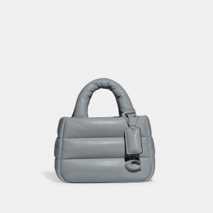 Coach Mini Pillow Tote Bag シルバー グレー 青 | COH865016
