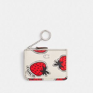 Coach Mini Skinny Id Case With Strawberry Print シルバー カラー | COH865576