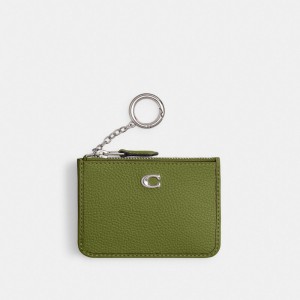 Coach Mini Skinny Id Case シルバー ライト緑 | COH865649