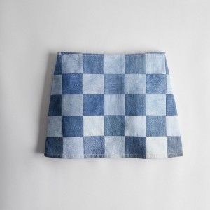 Coach Mini Skirt In Denim Checkerboard 青 カラー | COH866035