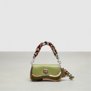Coach Mini Wavy Dinky Bag With Colorful Binding In Upcrafted Leather オリーブ 緑 カラー | COH865372