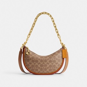 Coach Mira Shoulder Bag In Signature Canvas ブラウン 赤 | COH865357