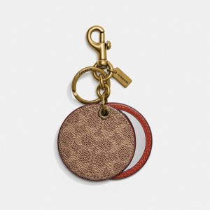 Coach Mirror Bag Charm In Signature Canvas ブラウン 赤 | COH866450