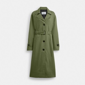 Coach Oversized Trench Coat 緑 | COH865930