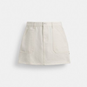 Coach Painter Skirt In Organic Cotton 白 | COH866047