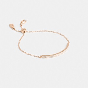 Coach Pavé Bar Slider Bracelet ピンク ゴールド | COH866084