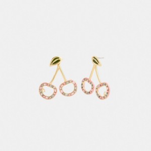 Coach Pavé Cherry Drop Earrings ゴールド カラー | COH866123