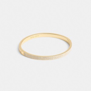 Coach Pavé Hinged Bangle ゴールド | COH866072