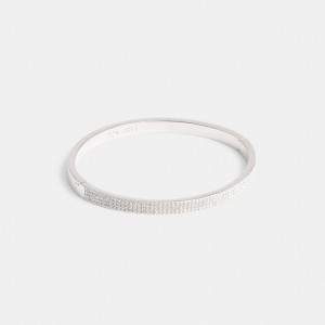 Coach Pavé Hinged Bangle シルバー | COH866156
