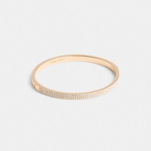 Coach Pavé Hinged Bangle ピンク ゴールド | COH866082