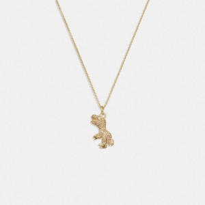 Coach Pavé Rexy Necklace ゴールド | COH866172