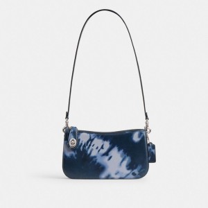 Coach Penn Shoulder Bag With Tie Dye Print シルバー ネイビー | COH864893