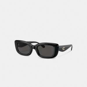 Coach Pillow Tabby Narrow Rectangle Sunglasses 黒 | COH866353