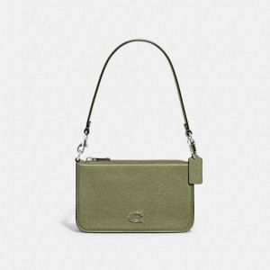 Coach Pouch Bag With Signature Canvas マスタード | COH865205