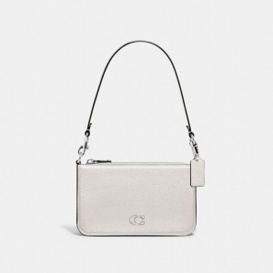 Coach Pouch Bag With Signature Canvas 白 | COH865288