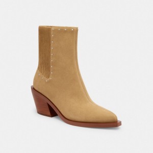 Coach Prestyn Bootie With Rivets ベージュ | COH865913