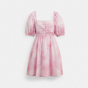 Coach Puff Sleeve Mini Dress ピンク | COH866066