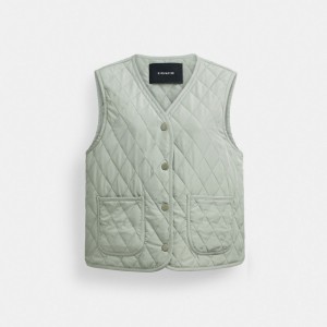 Coach Quilted Vest 緑 | COH865932