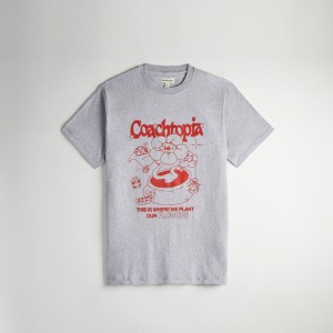 Coach Relaxed T Shirt: Flower Pot グレー カラー | COH865969
