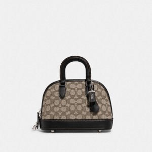 Coach Revel Bag 24 In Signature Textile Jacquard シルバー 黒 | COH865144