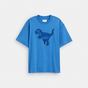 Coach Rexy T Shirt In Organic Cotton 青 | COH866906