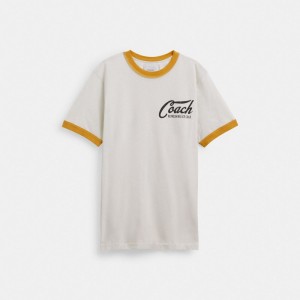 Coach Ringer T Shirt グレー | COH866926