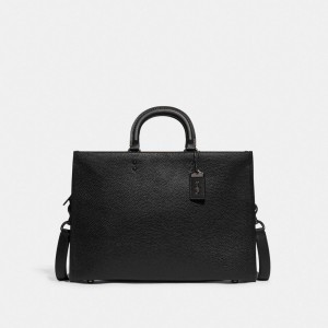 Coach Rogue Brief In Regenerative Leather 黒 | COH866530