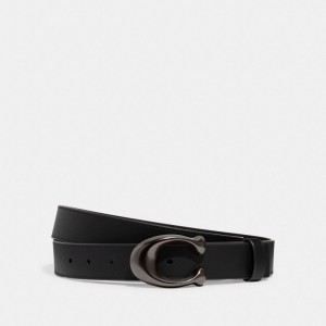 Coach Sculpted C Buckle Cut To Size Reversible Belt, 32 Mm 青 グレー 黒 | COH866319