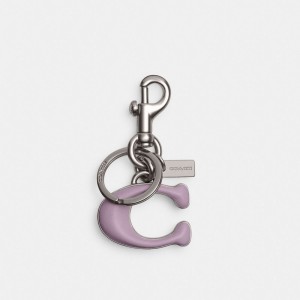 Coach Signature Bag Charm シルバー 紫 | COH866440