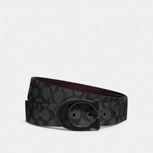 Coach Signature Buckle Cut To Size Reversible Belt, 38 Mm グレー ボルドー | COH866992