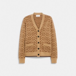 Coach Signature Cardigan ブラウン | COH865953