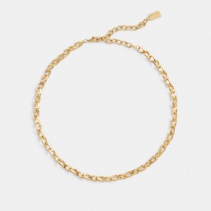 Coach Signature Chain Link Choker Necklace ゴールド | COH866142