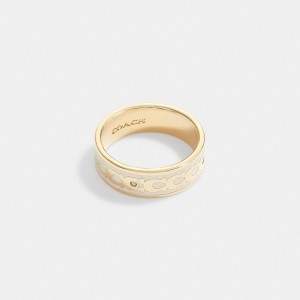 Coach Signature Enamel Ring ゴールド | COH866164