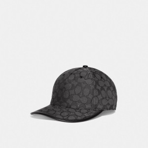 Coach Signature Jacquard Baseball Hat グレー | COH866417