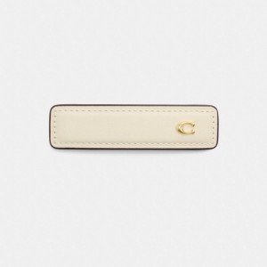 Coach Signature Leather Barrette 白 | COH866146