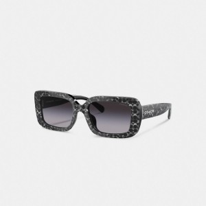 Coach Signature Oversized Rectangle Sunglasses シルバー | COH866392